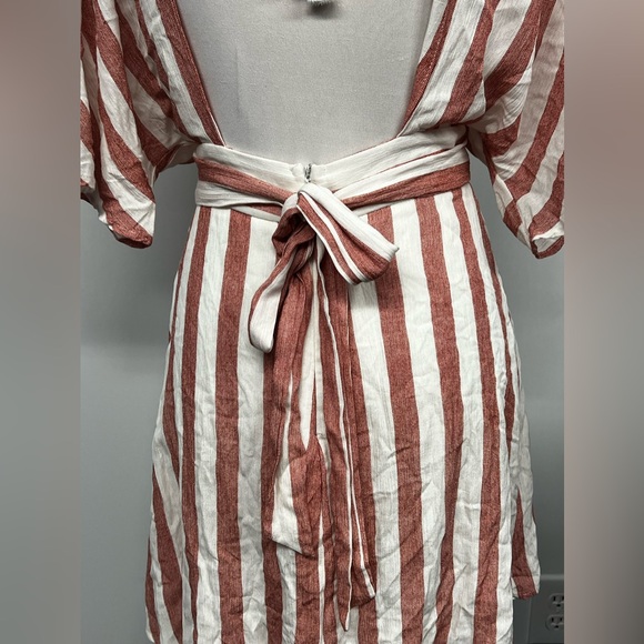 Nwt Essue Macy Blackwell Pink White Hotel Striped ButtonUp open back Dress sz S - Picture 12 of 15